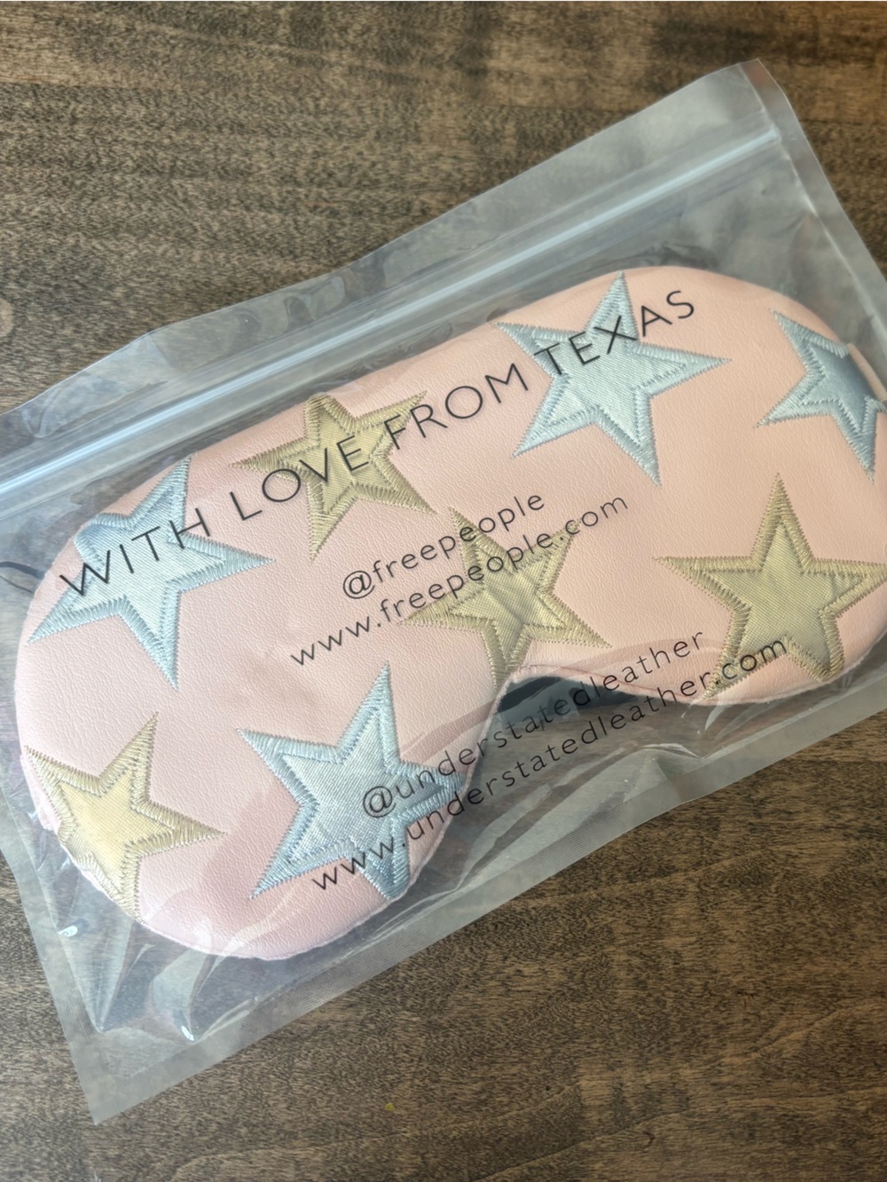 NEW Free People x Understated Leather Star Embroidered Sleep Eye Mask